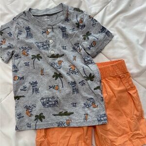 Carter's Vibrant Orange Short Outfit